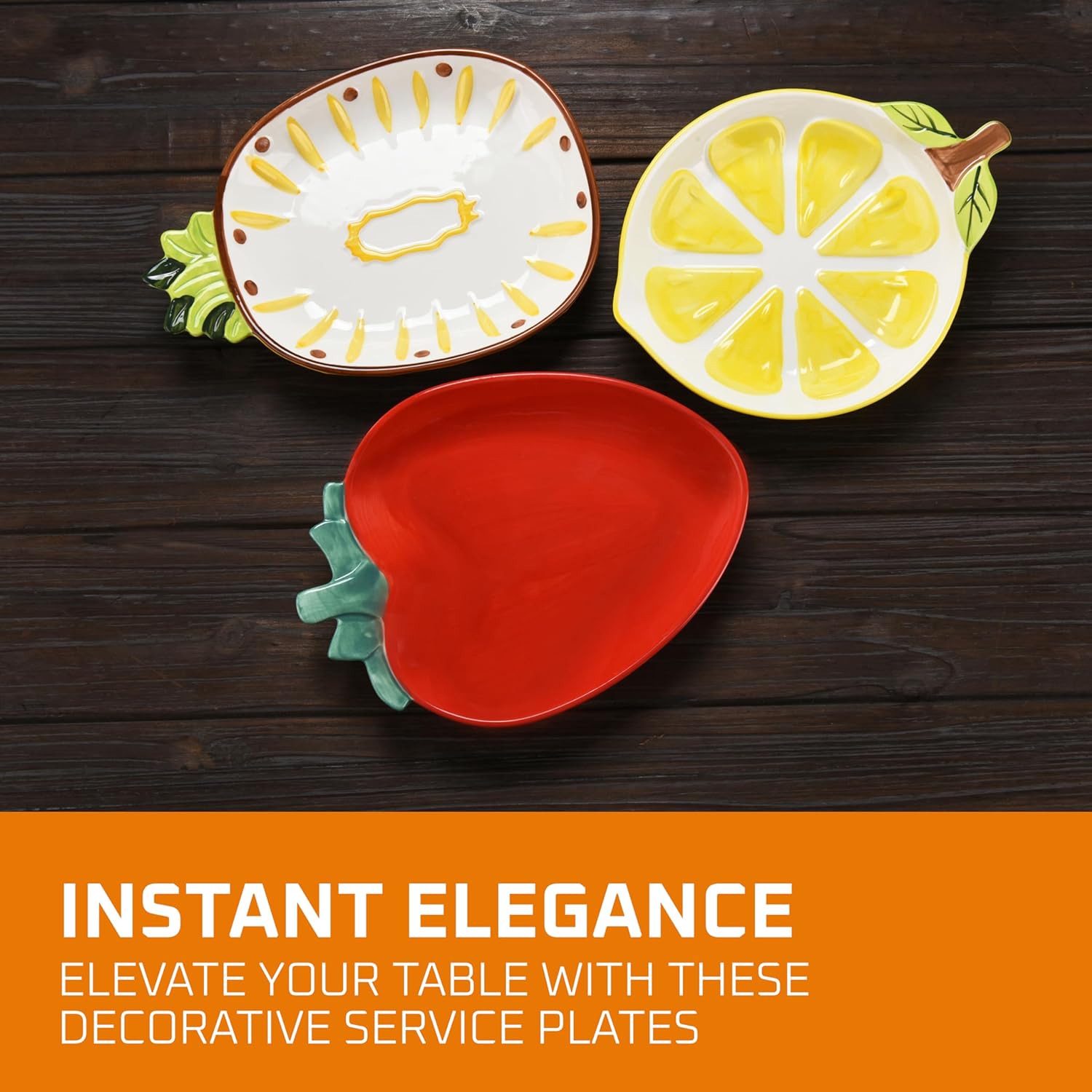 Ceramic Plate Sets, Decorative Service Plates , Serving Plates -7.08L x 9.44W x 1.37h Inches Ceramic Plate Sets, Decorative Service Plates , Serving Plates -7.08L x 9.44W x 1.37h Inches